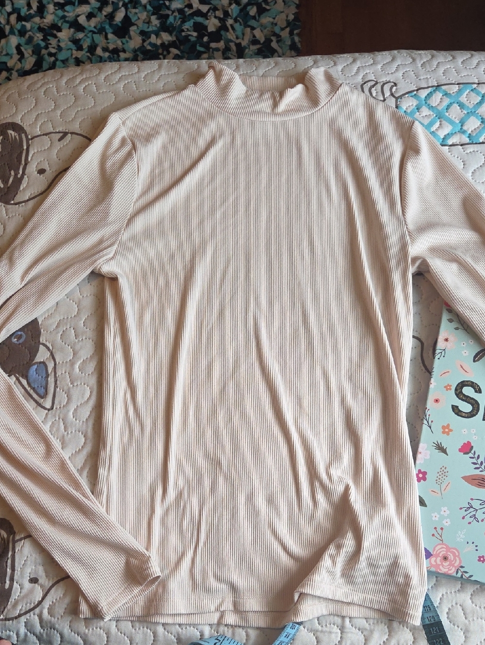 No Boundaries Cream Ribbed Mock Neck Top